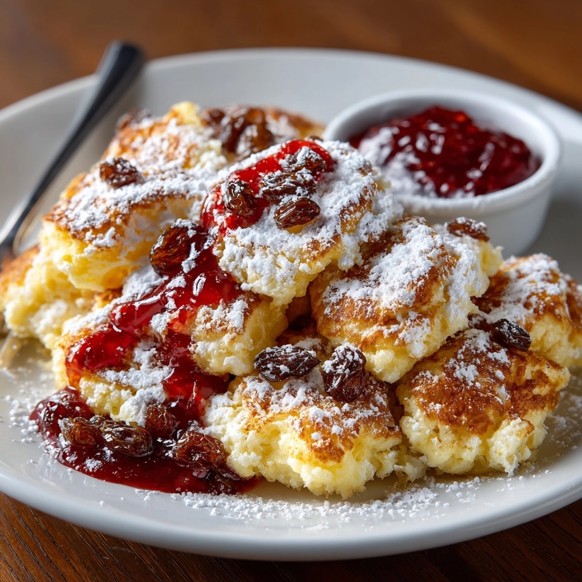 Imagine sweet, buttery homemade Scrambled Pancakes sizzling in a pan, a delightful breakfast.