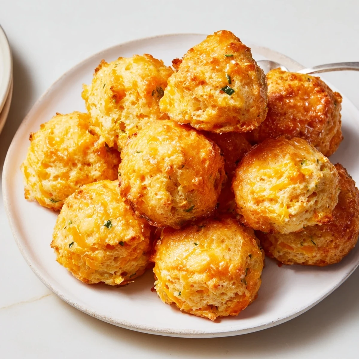 Delectable Cheesy Jalapeño Sweet Tea Biscuit Balls drizzled with melted butter, perfect for snacking.