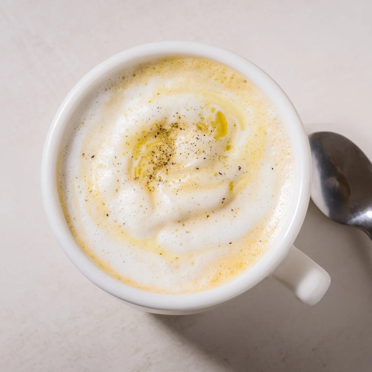 Enjoy this unique Onion Latte, featuring rich espresso and sweet onion purée.  