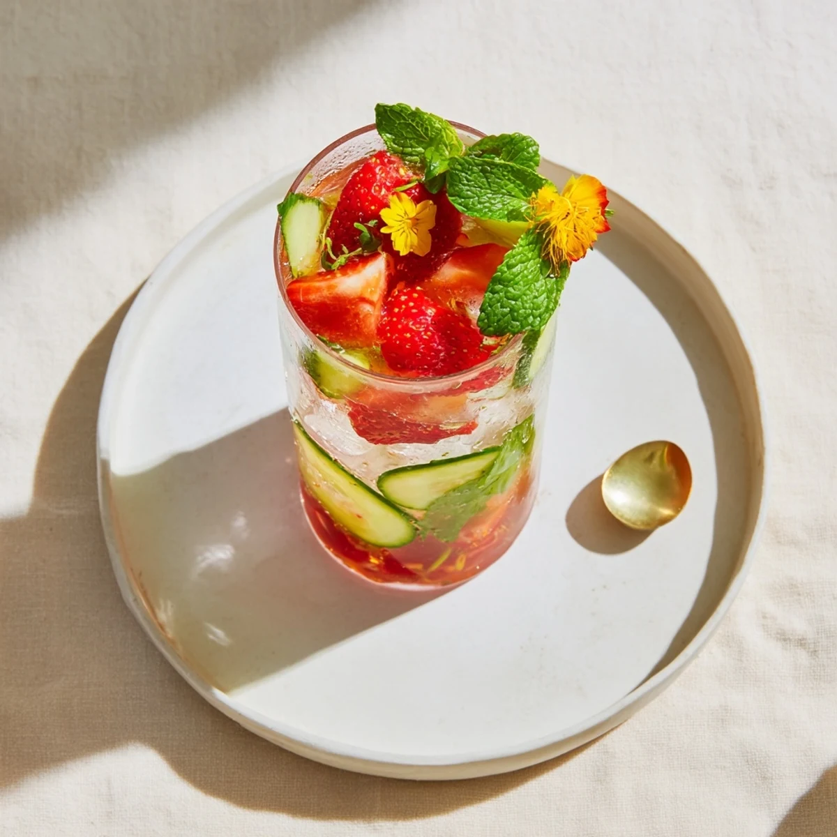 Refreshing water-based mocktails infused with fresh fruits and herbs for hydration.  