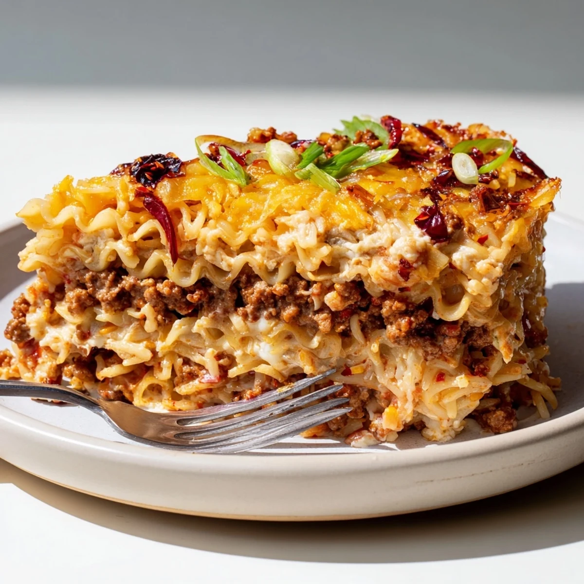 Spicy Ramen Lasagna Fusion