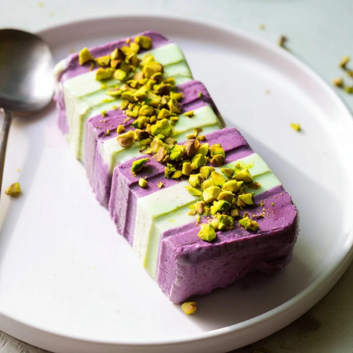 Ube Pistachio Ice Cream Bars