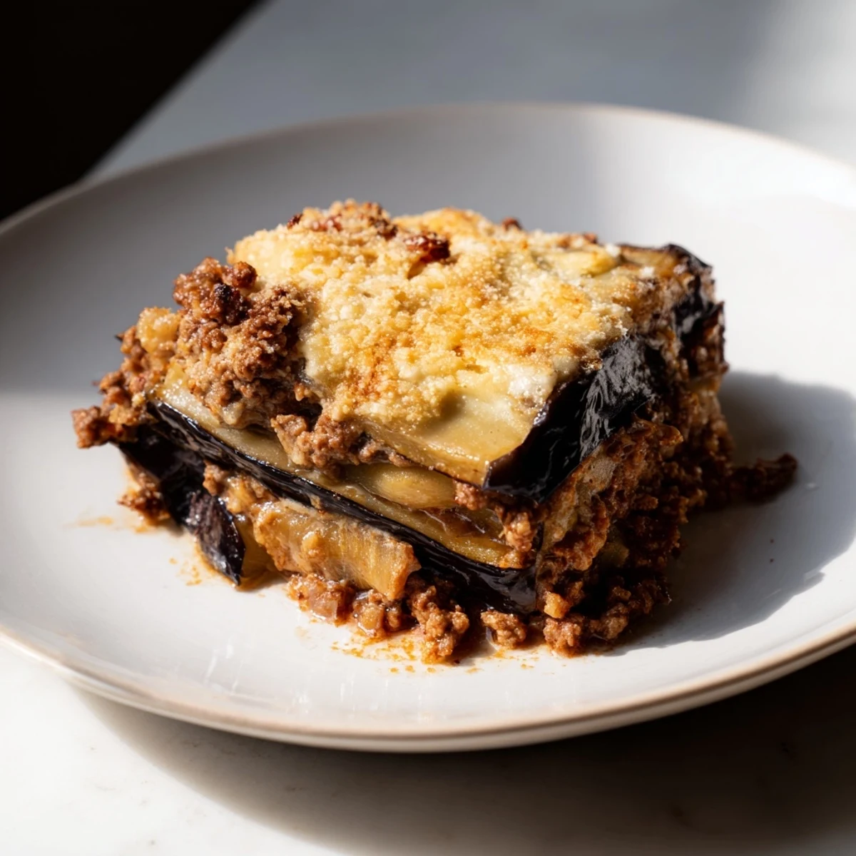 Golden, bubbly Moussaka with layers of tender eggplant offers a rich, comforting meal.