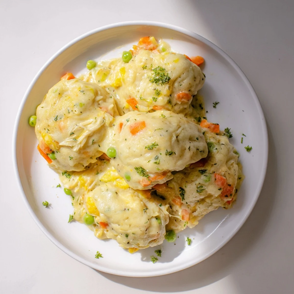 Savory Chicken and Dumplings Casserole, a homemade, flavorful casserole ready for dinner tonight!