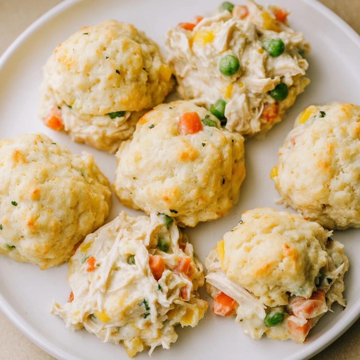 Golden, bubbly One-Pan Chicken Cobbler with cheesy biscuits topping a savory chicken and veggie filling.