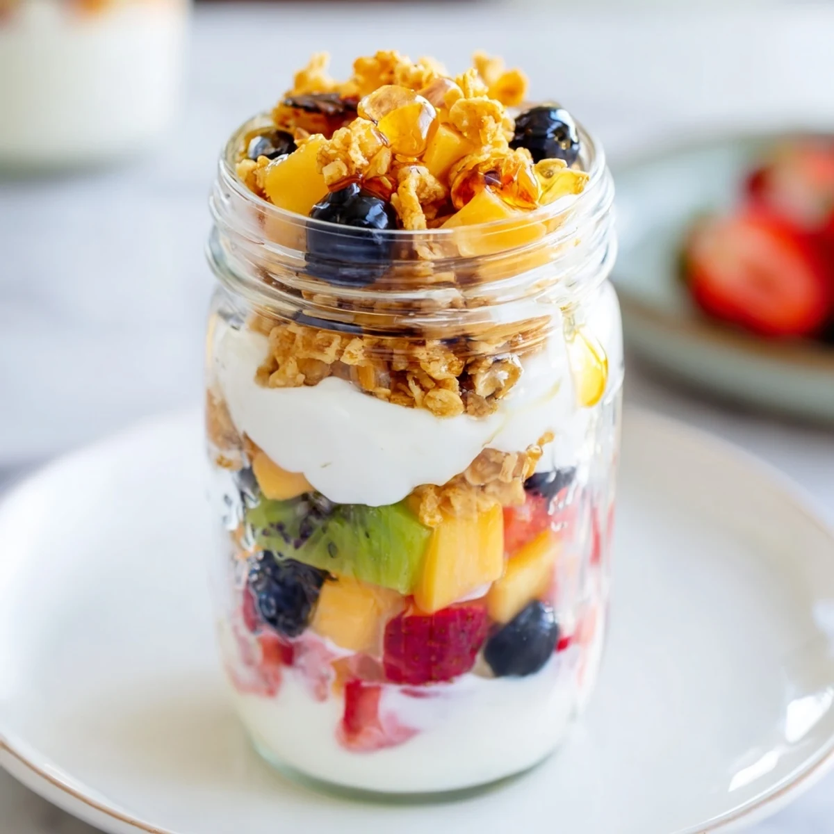 Vibrant image of a yogurt parfait showcasing fresh fruit, granola, and delicious Greek yogurt.
