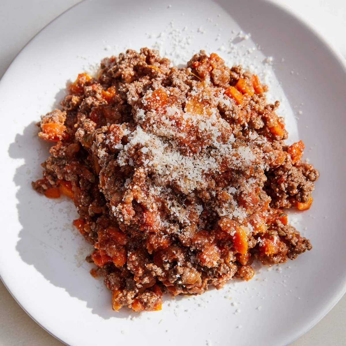 Close-up of the delicious Classic Tuscan Ragu with visible herbs and tender cooked meat.