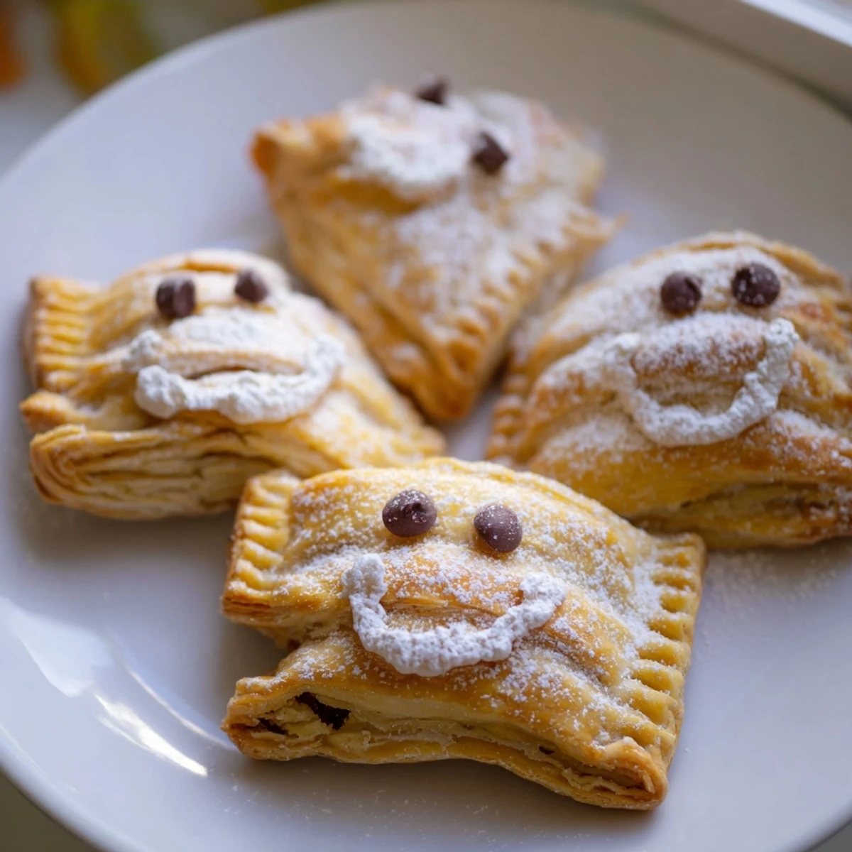 Warm, golden Sleeping Gingerbread Puff Pastry Pockets, filled with spiced gingerbread, ready to enjoy.