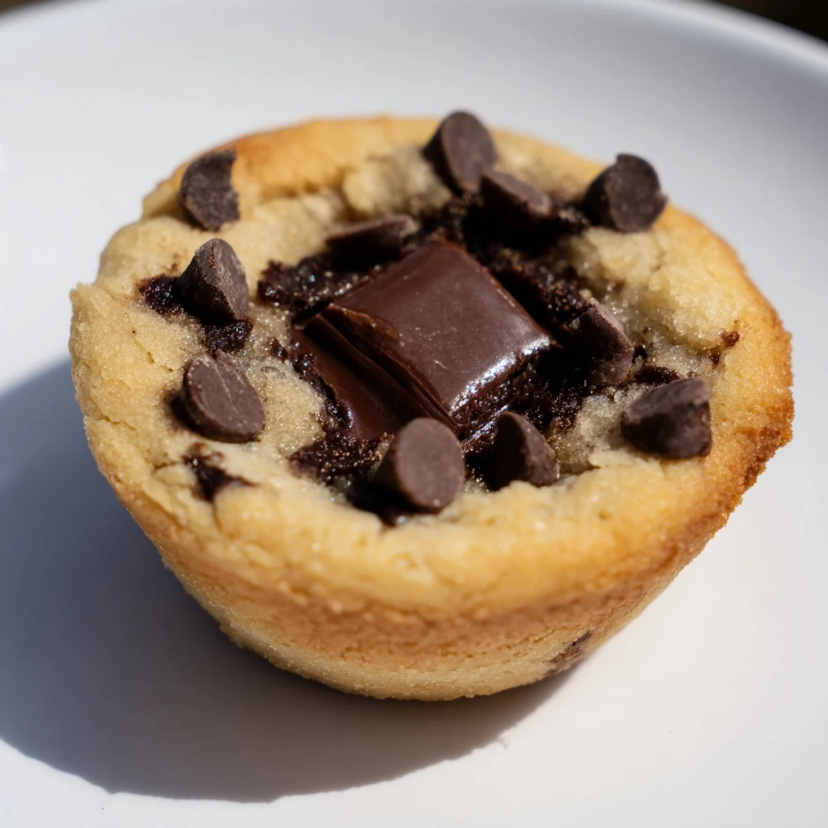 Freshly baked Air Fryer Gooey Cookie Cups; perfectly gooey chocolate treats from your air fryer.