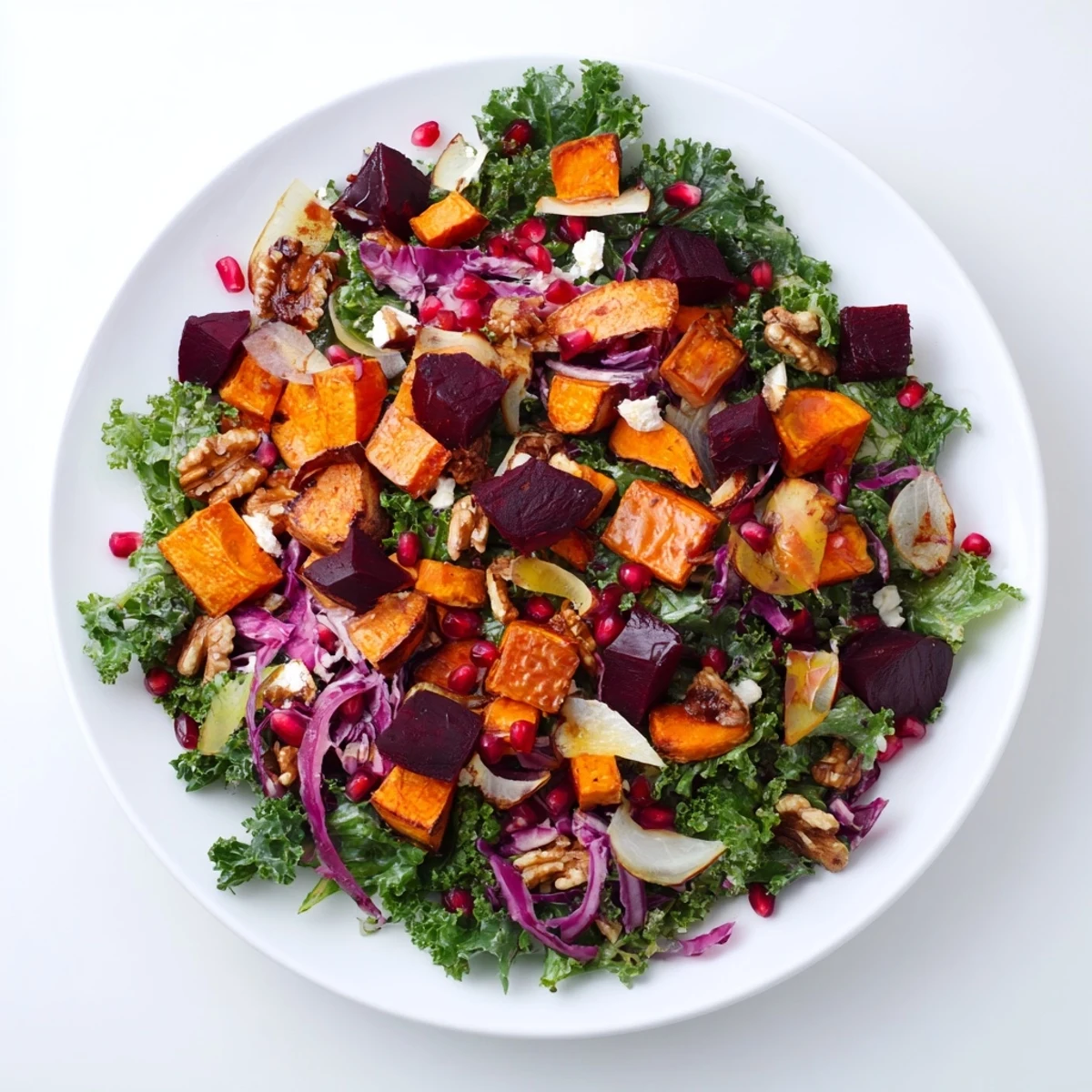 Vibrant Hot Girl Winter Salad featuring roasted root vegetables and citrus, ready to enjoy.