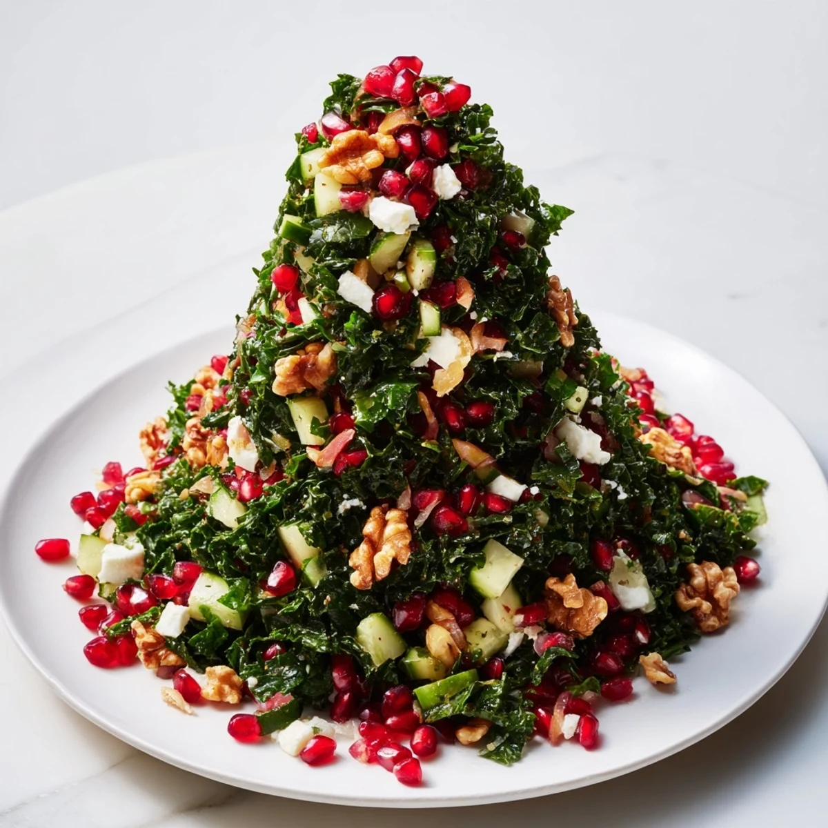 Enjoy a delicious bowl of Chopped Christmas Tree Salad, featuring chopped greens, perfect for Christmas.