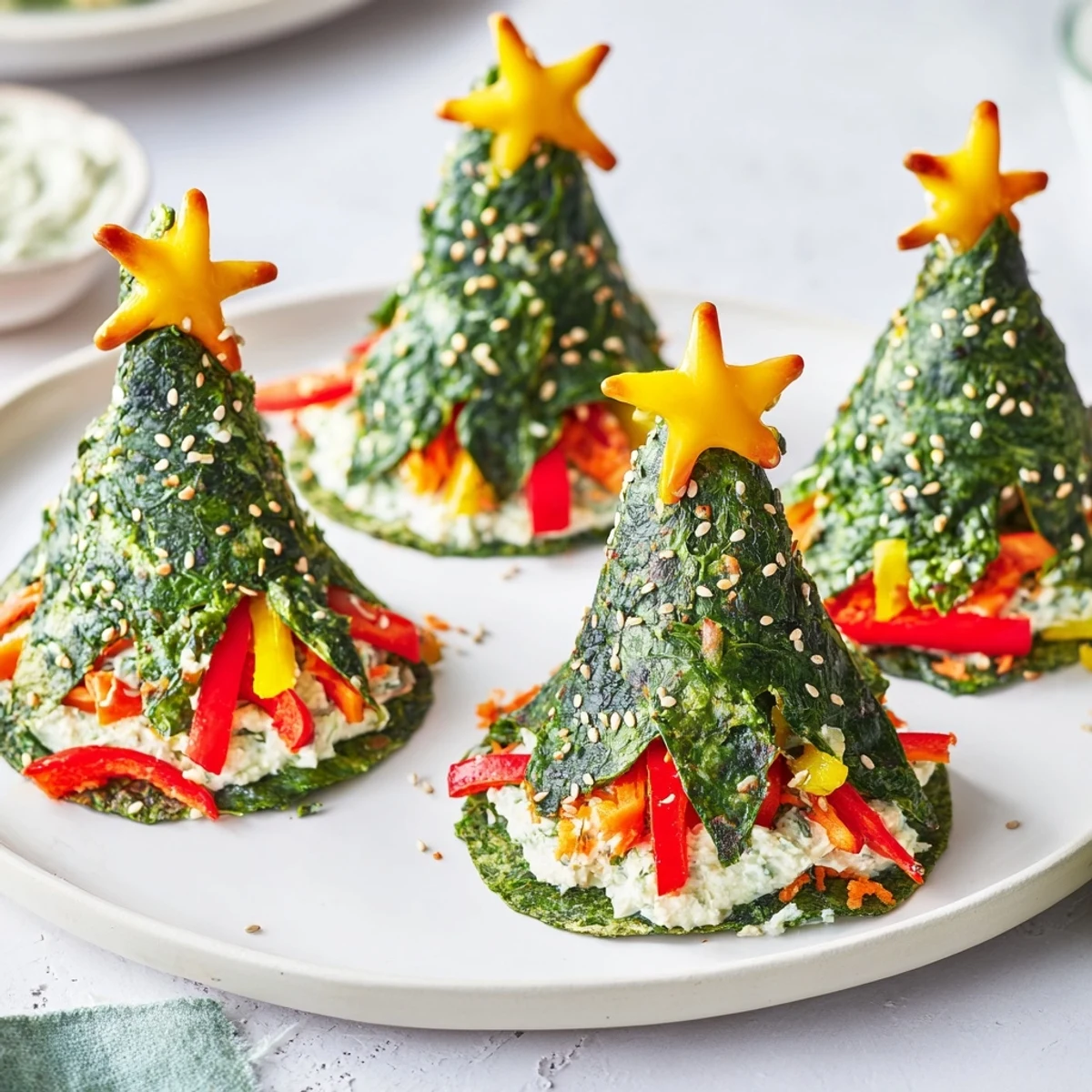 Imagine biting into these yummy Air Fryer Christmas Tree Veggie Tortilla Wraps-- a healthy, colorful holiday snack, air fried to perfection.
