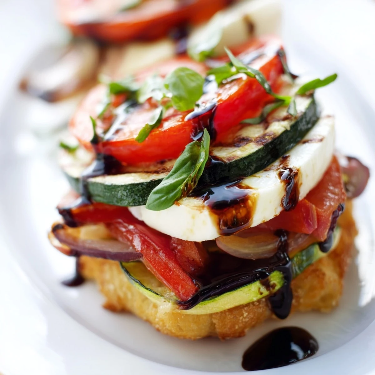 Melted mozzarella and colorful roasted vegetables star in this amazing sheet-pan veggie Caprese grilled cheese.