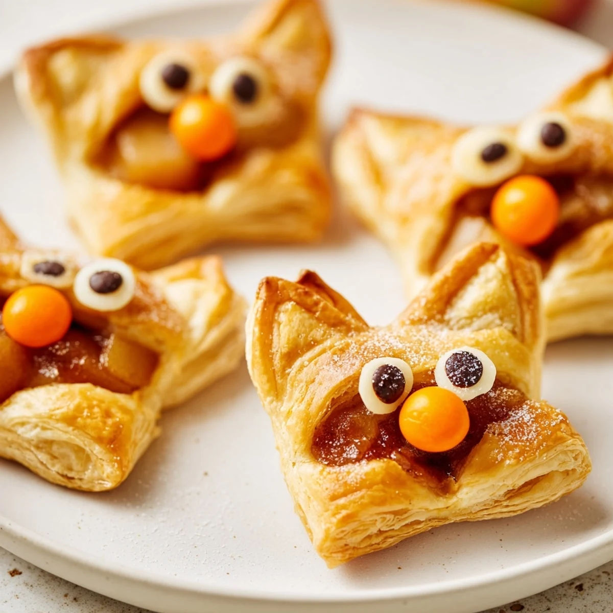 Enjoy these sweet, flaky Autumn Harvest Fox-Shaped Bites; Imagine the spiced apple filling bursting with flavor.