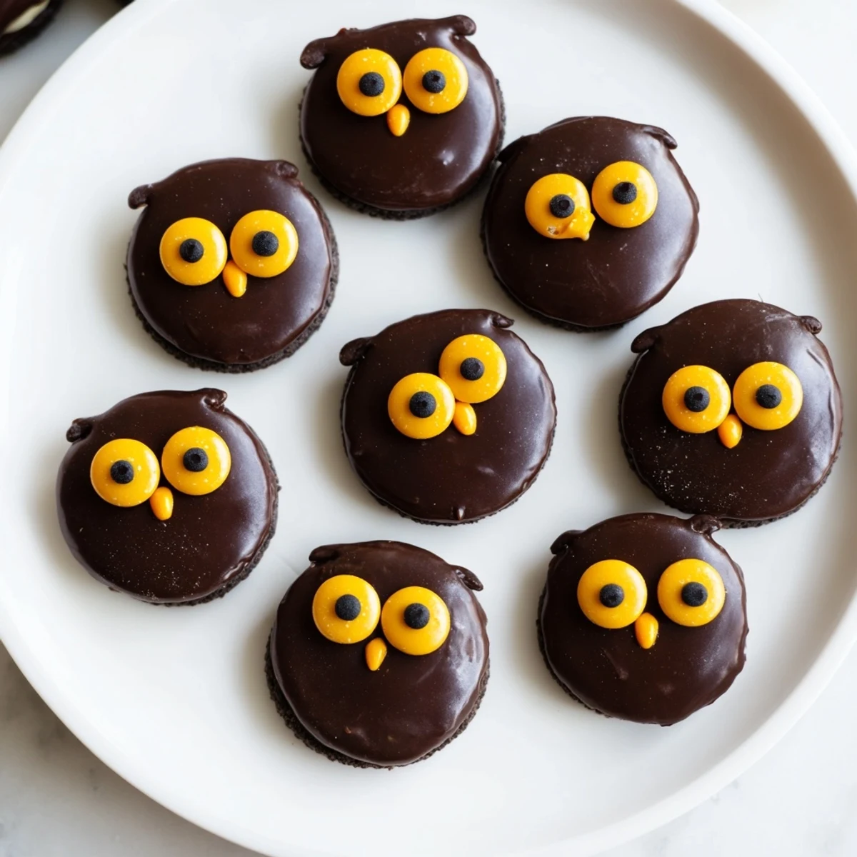 This creative Hoot Hoot Owl party tray offers a delightful arrangement of sweet and fruity treats.