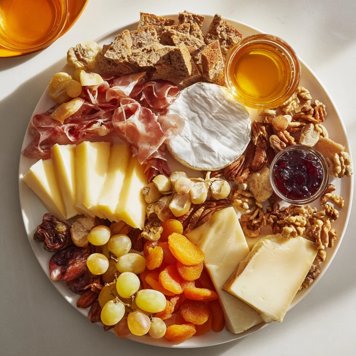 Festive Plateau des Rois Mages Gourmand platter overflowing with cheeses, meats, and delicious dried fruits.