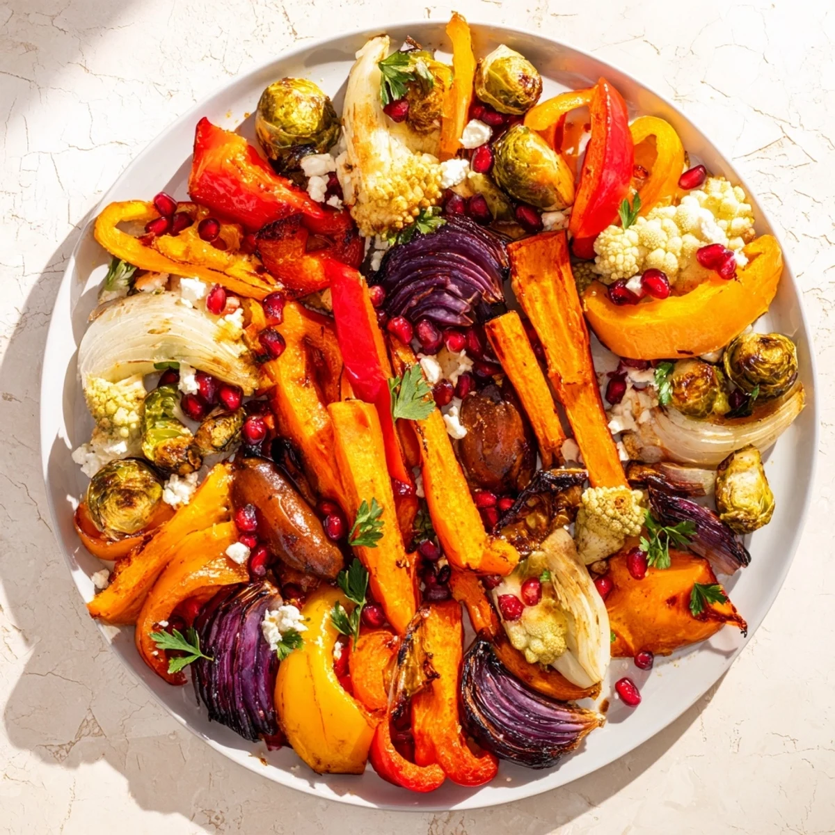 Golden roasted Festive Vegetable Christmas Wreath, a colorful and aromatic vegetarian holiday main course.