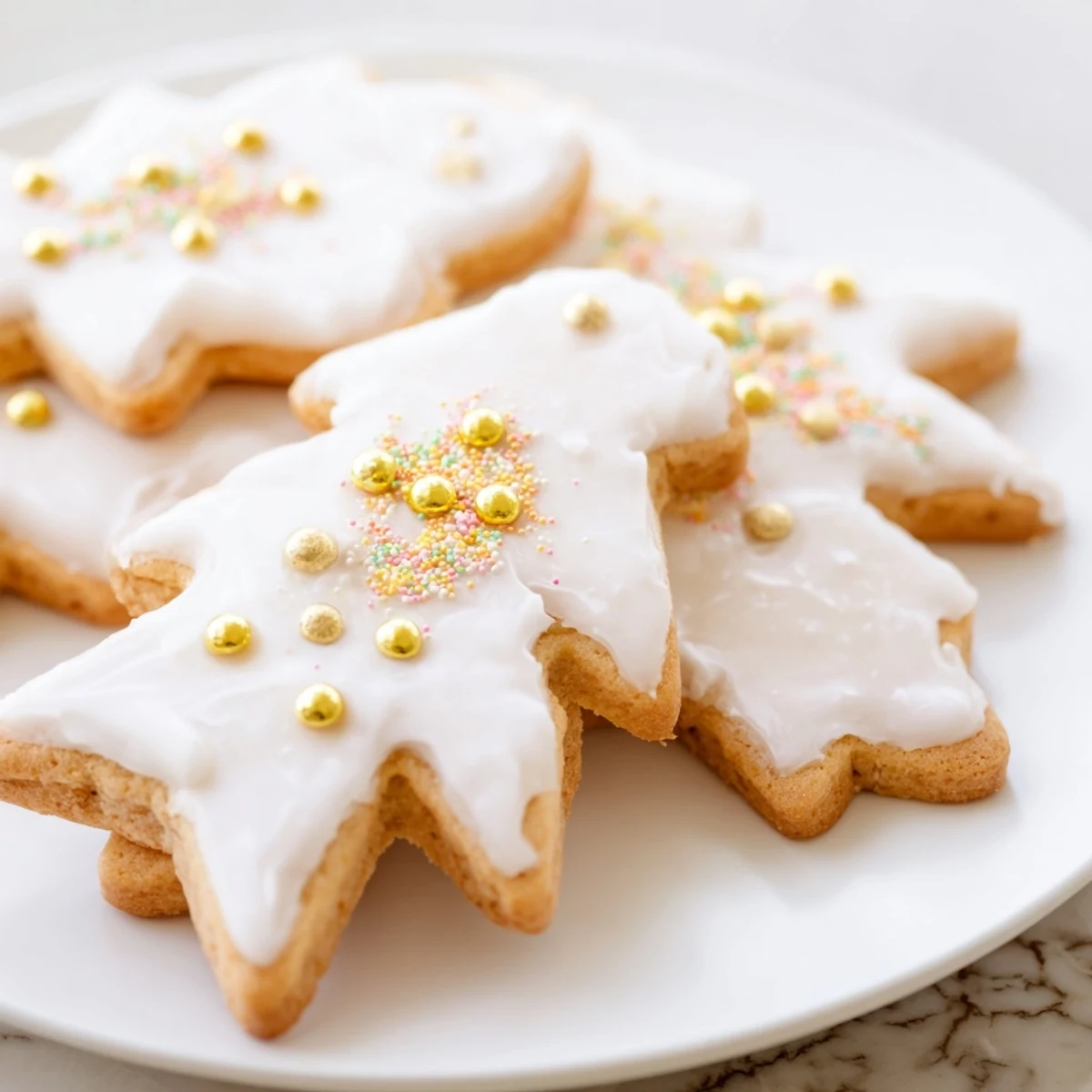 Buttery Biscuits Anges de Noël, shaped like angels, are ready to be iced with festive decorations.