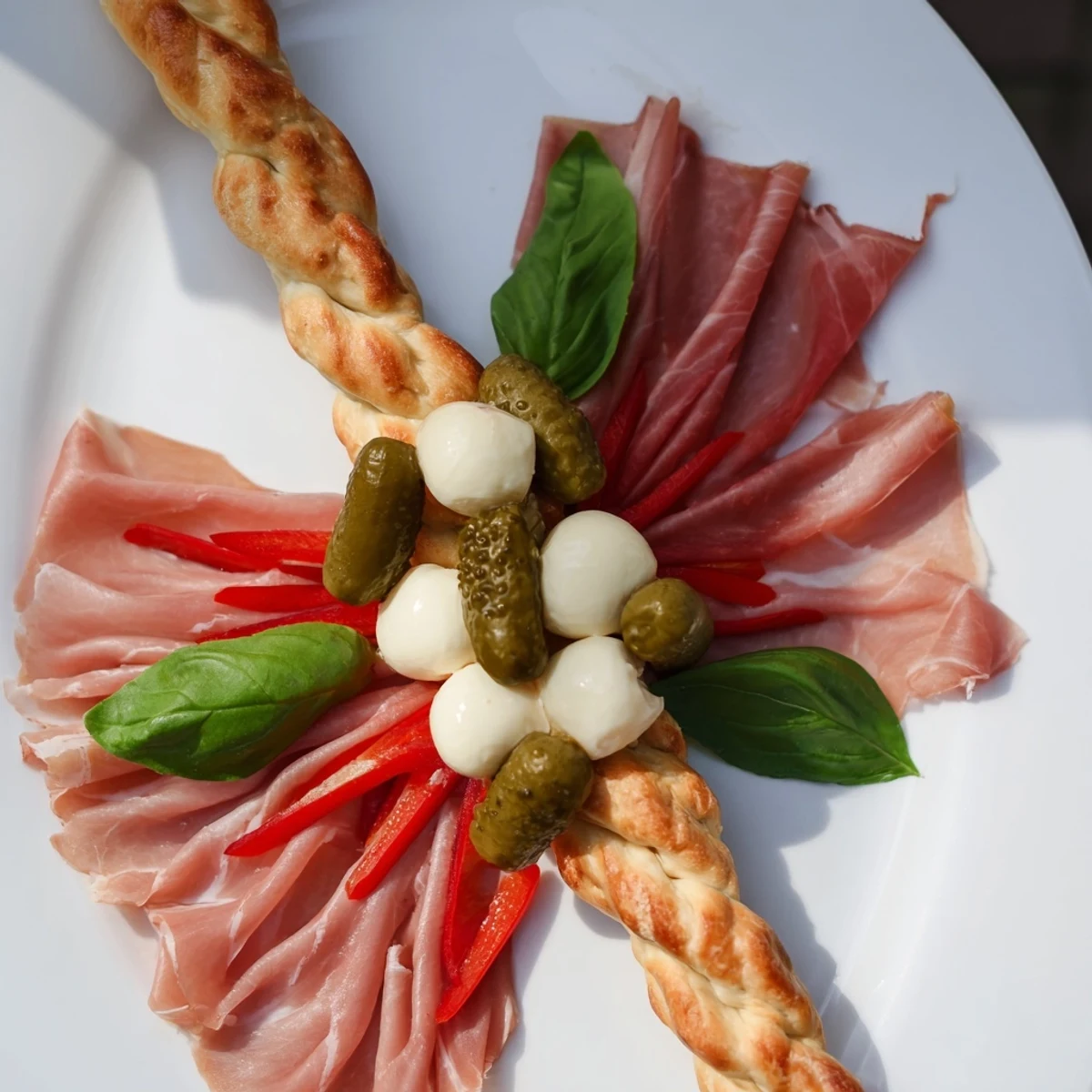 Delicious Fractal Tree Branching Bread Platter displays colorful appetizers, ready for serving everyone.