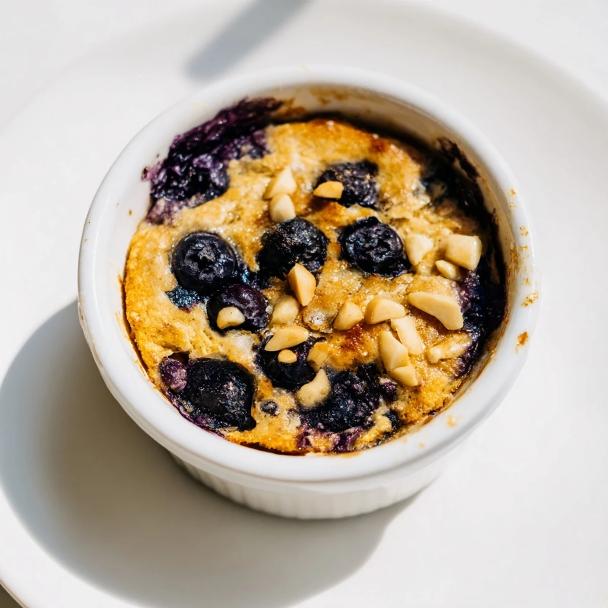 Golden-brown Blueberry Baked Oats with vibrant blueberries, perfect for a hearty and satisfying breakfast.