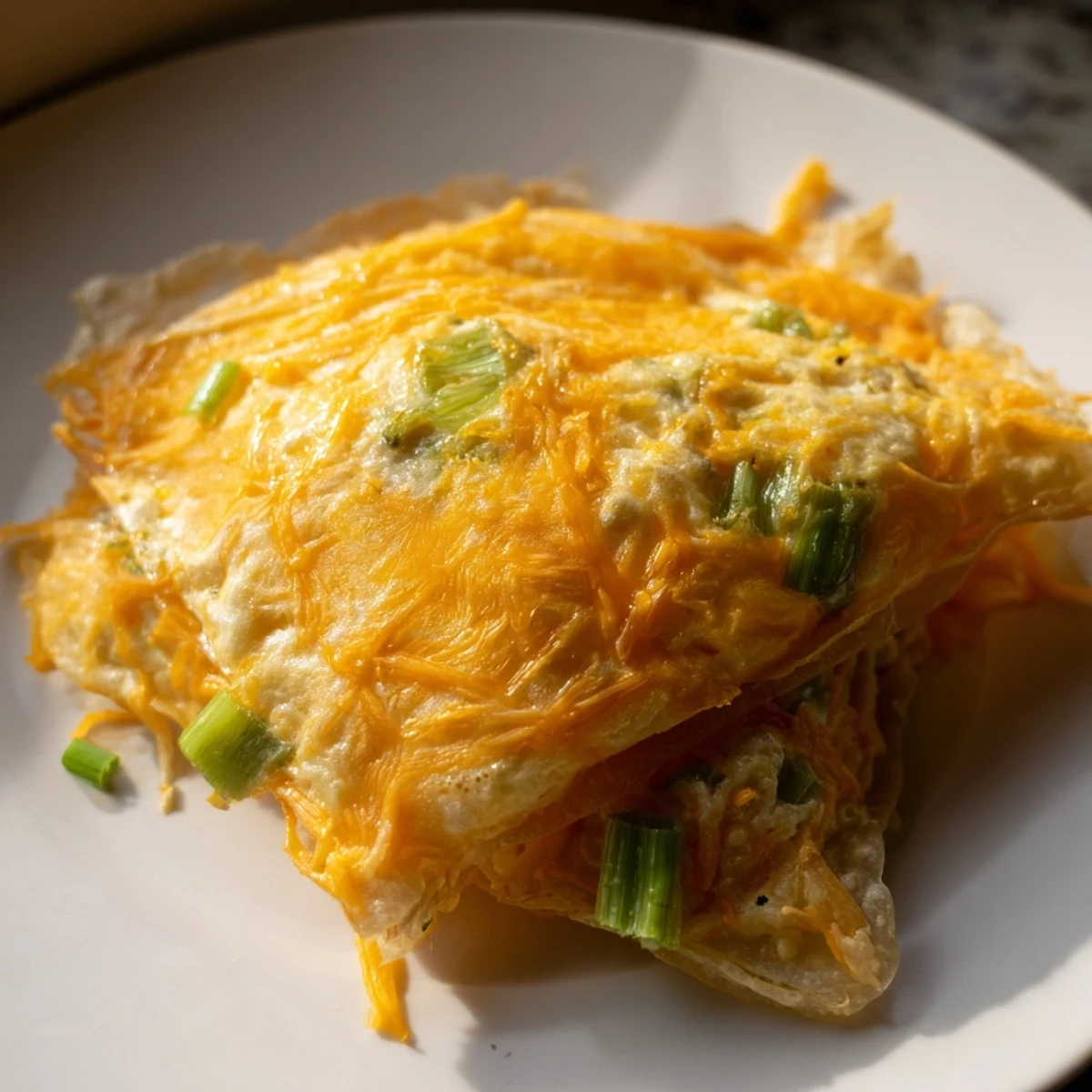 Mouthwatering Rice Paper Egg & Cheese Fold, with a bubbly, cheesy center, ready to enjoy as a snack!