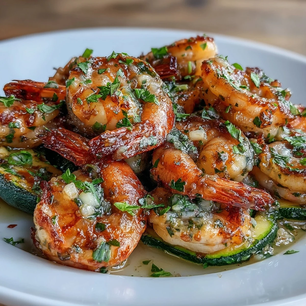 Succulent shrimp and fresh zucchini cooked in foil packets with garlic, lemon, and butter for a quick keto-friendly dinner.  