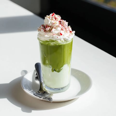 Creamy sugar-free white chocolate and matcha make this delightful iced matcha latte a treat.