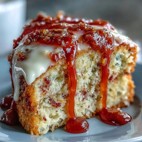 A slice of Heavenly Blood Orange Yogurt Cake shows moist crumb and glossy citrus icing, served on a white plate with fresh berries.