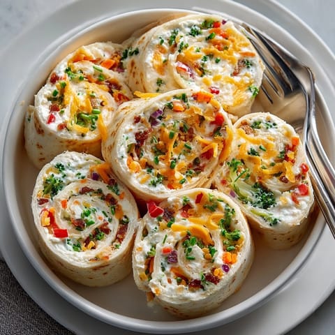 Close-up of Fresh Vegetable Tortilla Roll Ups sliced and arranged on a party platter for snacking.