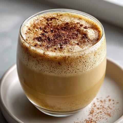 Rich, spiced Homemade Non-Alcoholic Eggnog, chilled and ready to serve in a pitcher.