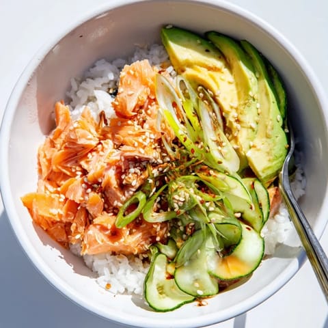Leftover Salmon Rice Bowl