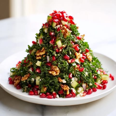Freshly assembled Chopped Christmas Tree Salad, a colorful holiday feast with crunchy pecans and feta.