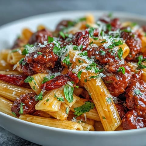 One-Pot Creamy Red Wine Sausage Pasta #550