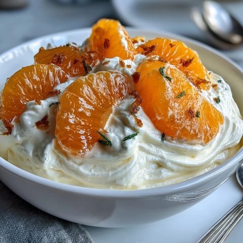 Creamy Mandarin Orange Creamsicle Jello Salad, vibrant with juicy oranges, chilled for dessert.