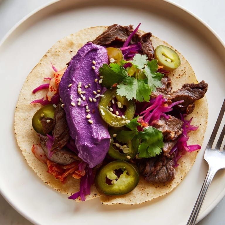 Delicious Global Street-Food Fusion Bowls filled with savory marinated protein and colorful toppings.  