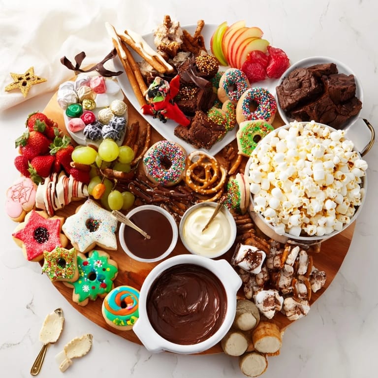 Vibrant dessert boards with assorted snacks, ideal for game nights or holiday parties.