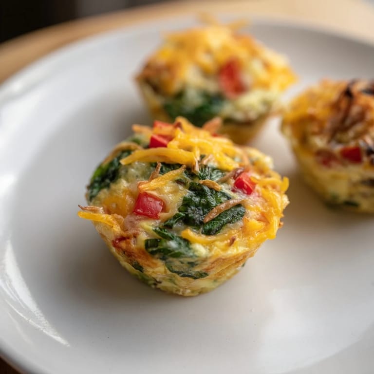 Savory One-Pot Breakfast Casserole Muffins, packed with spinach and cheddar, perfect for a grab-and-go breakfast.