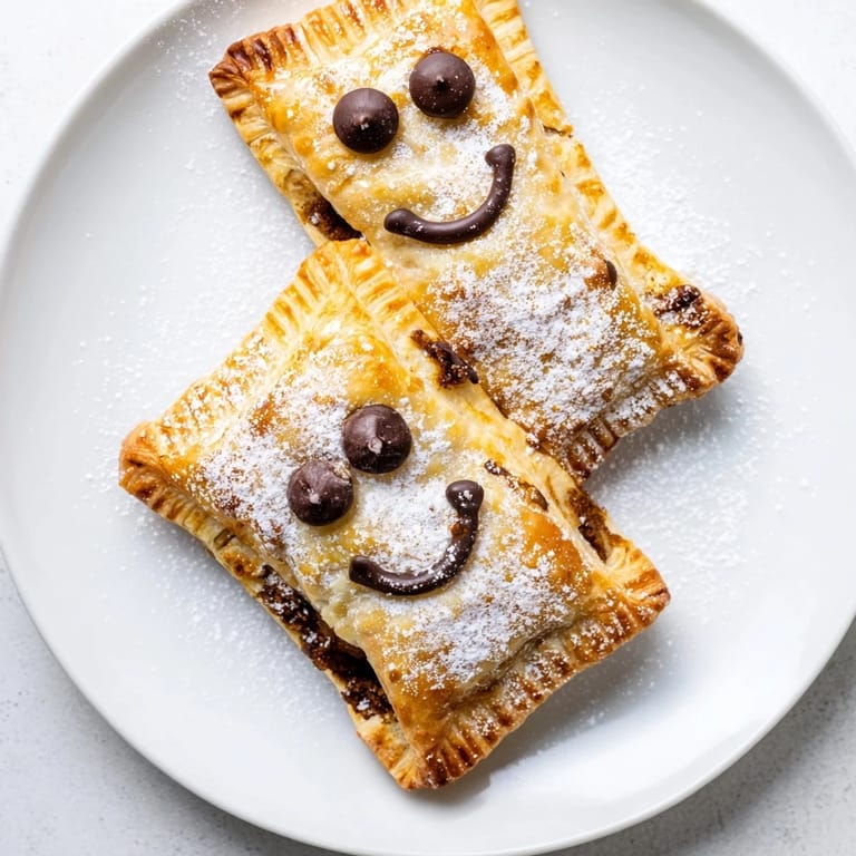 Close-up of freshly baked Sleeping Gingerbread Puff Pastry Pockets: golden and irresistible with the filling.