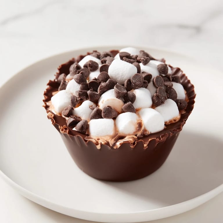 A perfect view of a delicious Budget-Friendly Hot Cocoa Bomb Cup, ready to dissolve in hot milk.