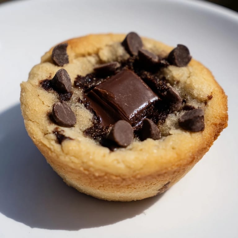 Freshly baked Air Fryer Gooey Cookie Cups; perfectly gooey chocolate treats from your air fryer.