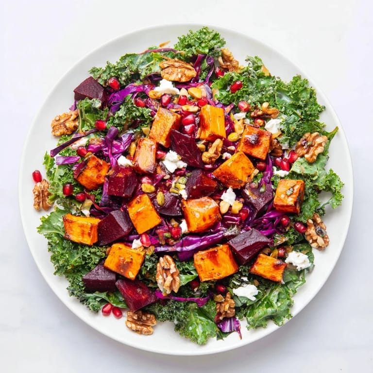 Fresh and flavorful Hot Girl Winter Salad, tossed with a zesty dressing and toasted walnuts.