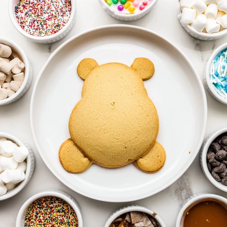This festive Cozy Bear Hot Cocoa Board showcases a rich, steaming hot chocolate, marshmallows, and bear-shaped cookies.