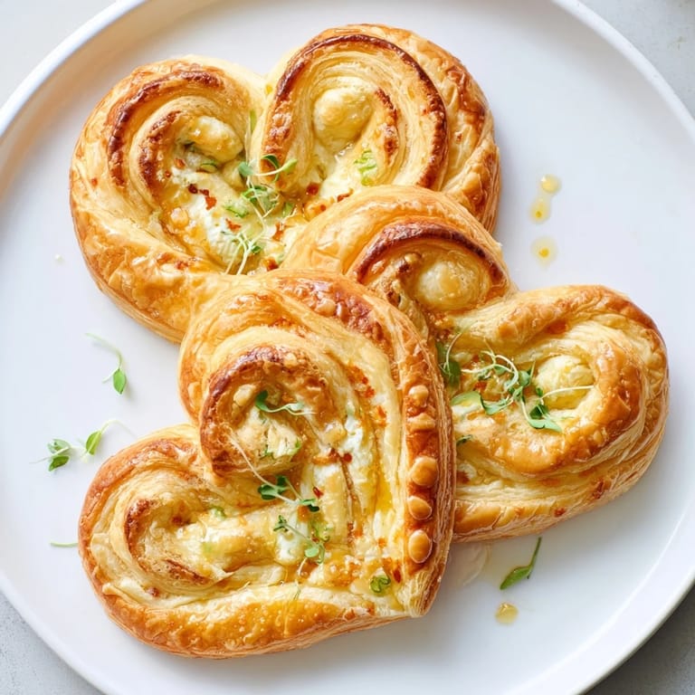 Warm Cœurs Entrelacés appetizer, elegantly arranged with microgreens, promising a delightful flavor and texture.