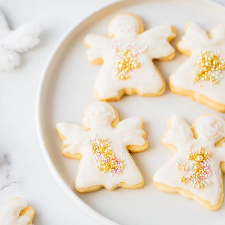 Golden-edged Biscuits Anges de Noël cookies provide a sweet, buttery crunch for Christmas celebrations.