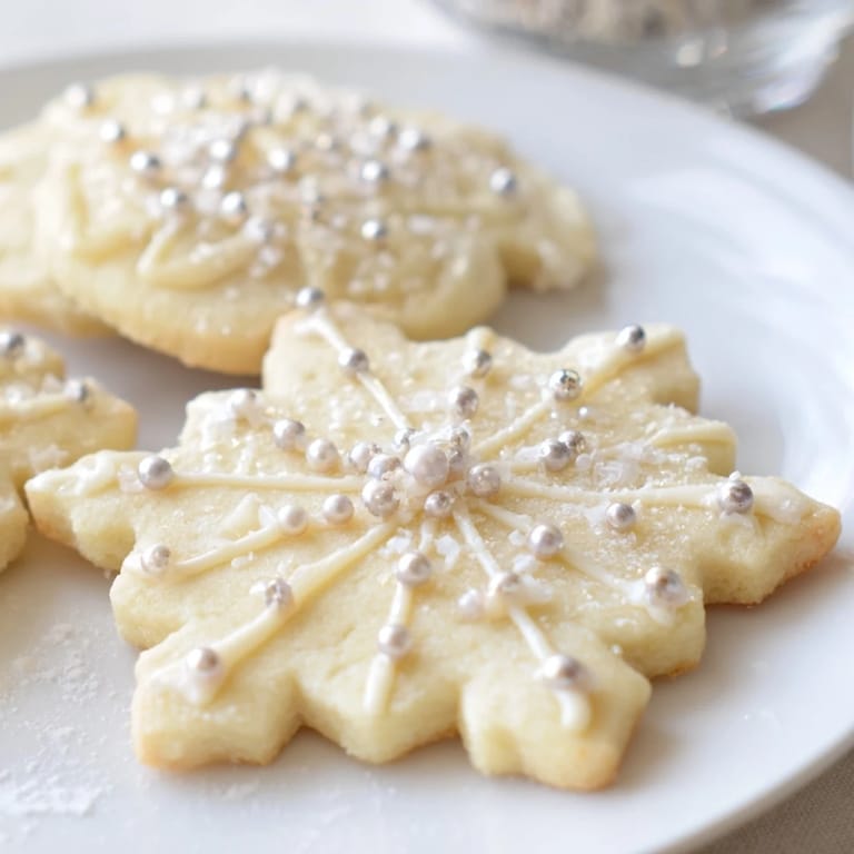 A close-up of a beautifully arranged Winter Snowflake Platter, perfect for a cozy winter treat.
