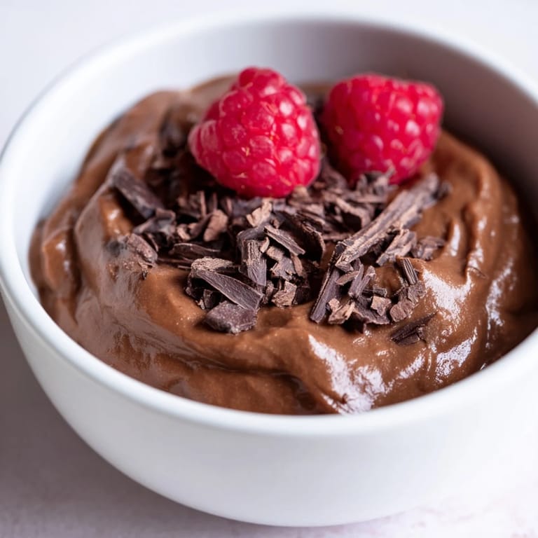 Creamy, dairy-free avocado chocolate pudding, perfect for a quick, satisfying, vegan treat after dinner.
