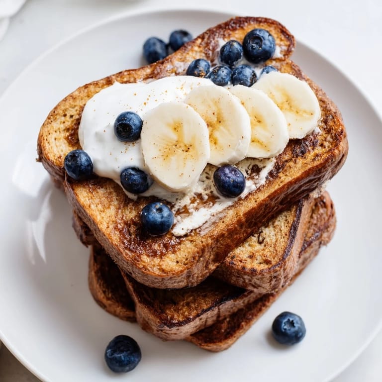 Rich, custardy Protein French Toast, with a hint of cinnamon, is a high-protein, satisfying breakfast option.