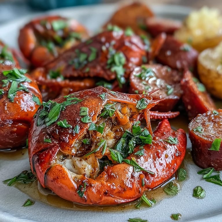 Vibrant Louisiana-style crawfish boil featuring red crawfish, golden corn, and tender potatoes seasoned with bold Cajun spices.