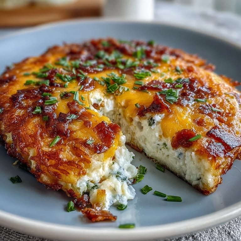 Savory Amish breakfast casserole loaded with crispy hash browns, eggs, sausage, and two kinds of cheese, perfect for brunch.