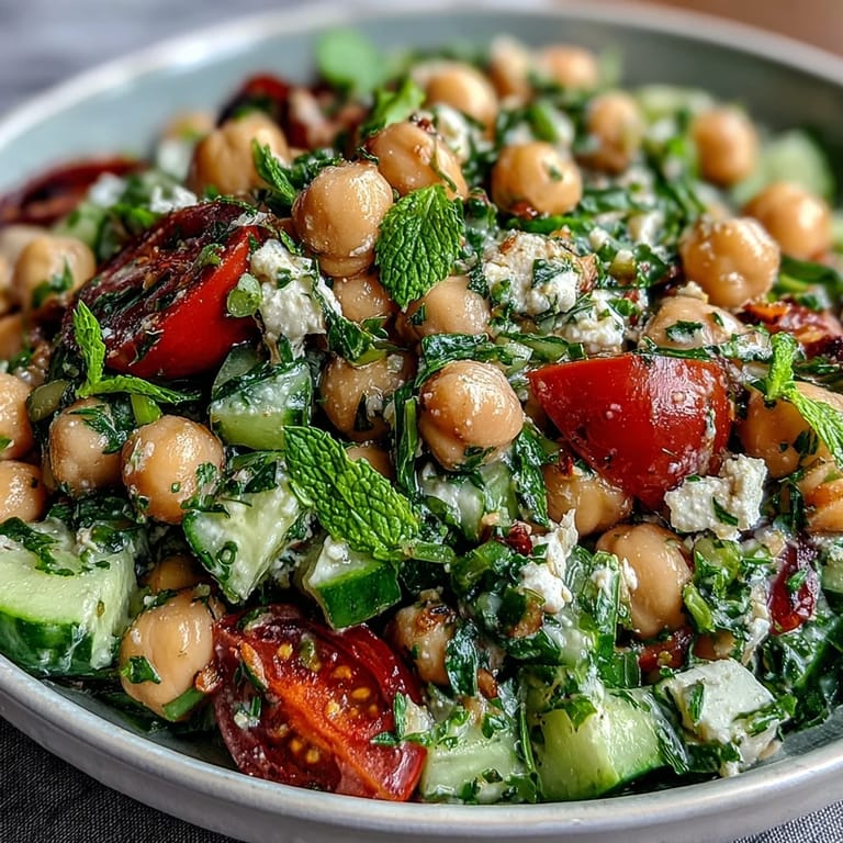 Easy, healthy, and gluten-free, this cold chickpea salad with lemon herbs makes a colorful side dish or satisfying plant-based main.